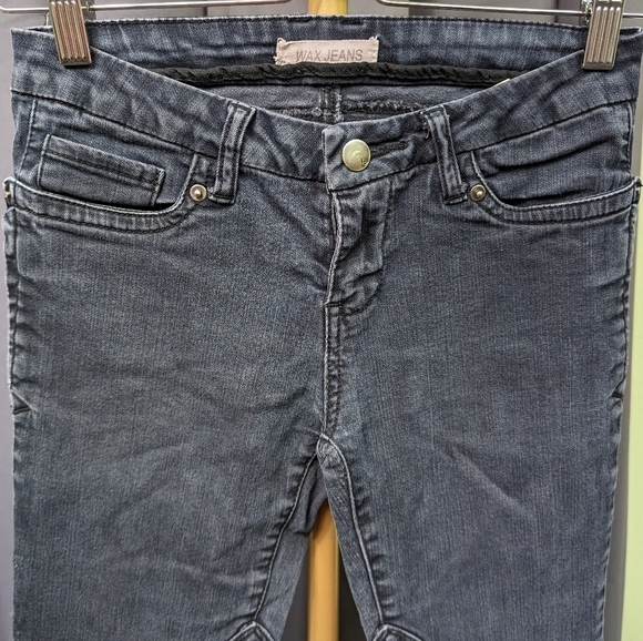Wax Biker Style Skinny Jeans Sz 3 - Picture 3 of 11